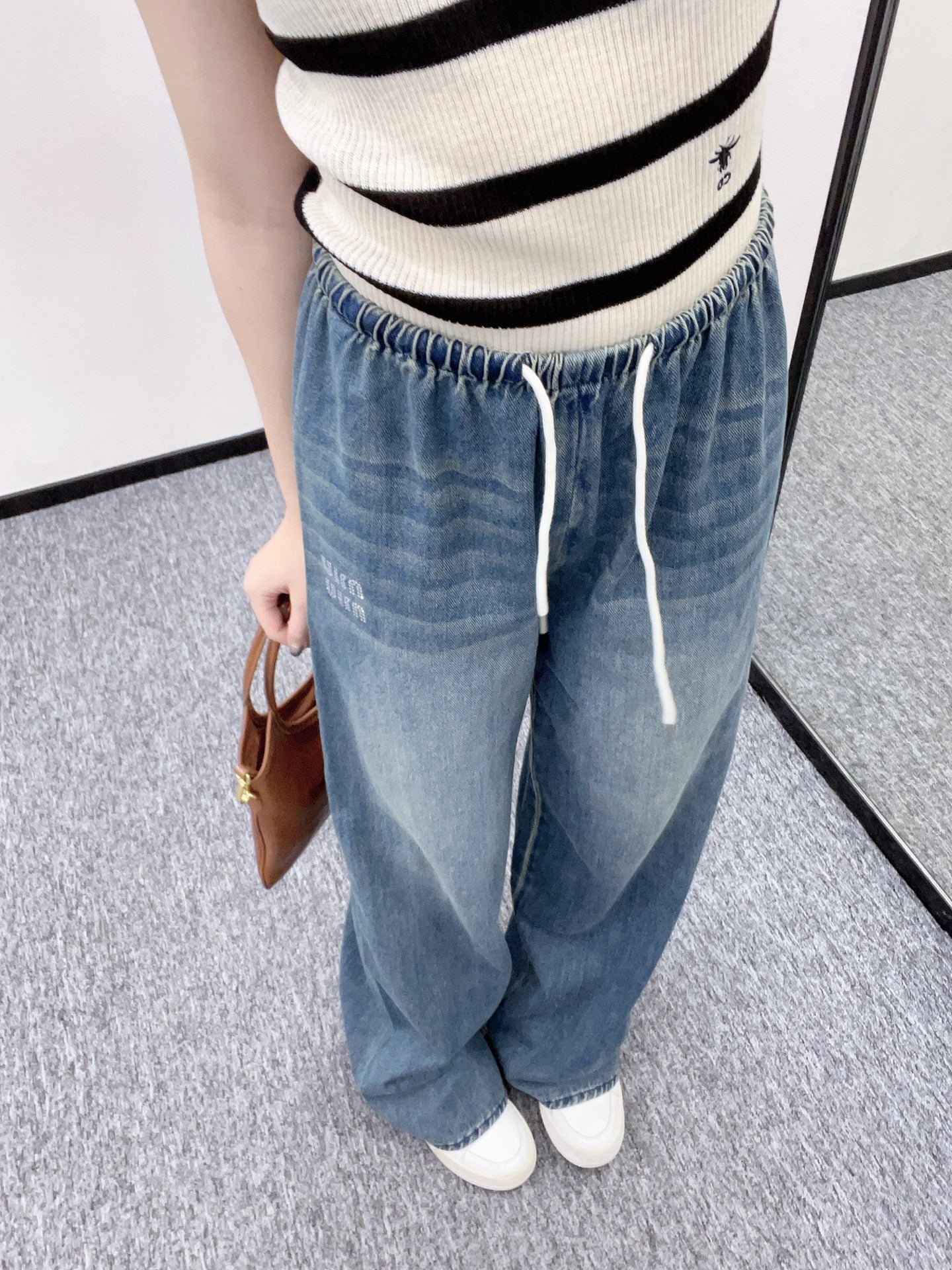 Mi*mi*♥2025 new products Drawstring belt jeans