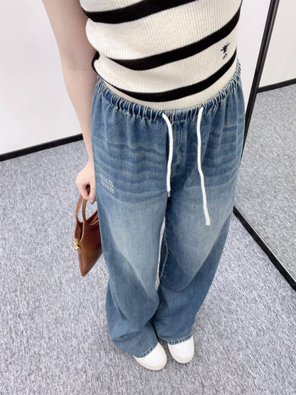 Mi*mi*♥2025 new products Drawstring belt jeans