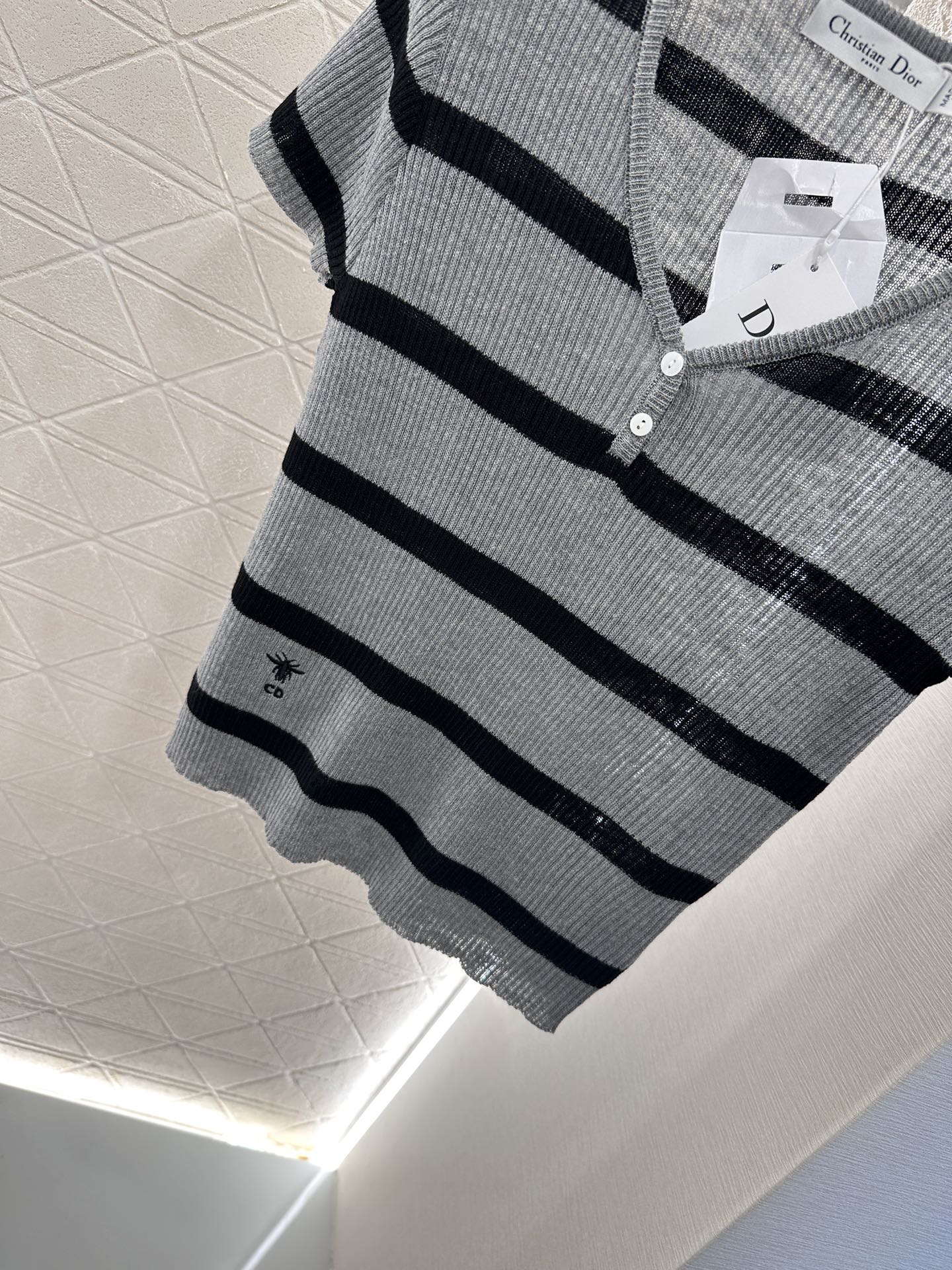 D*♥2025 new product Striped knitted short sleeves