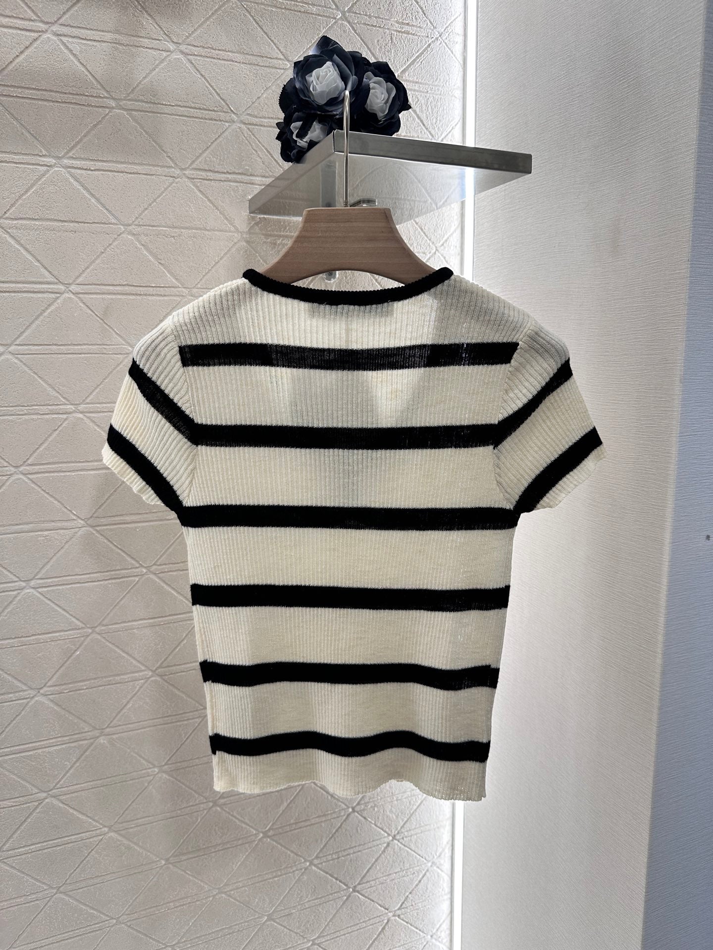 D*♥2025 new product Striped knitted short sleeves