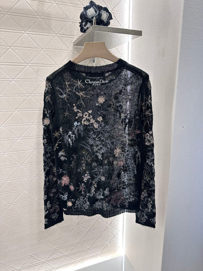 D*♥2025 new products Embroidered knitted top
