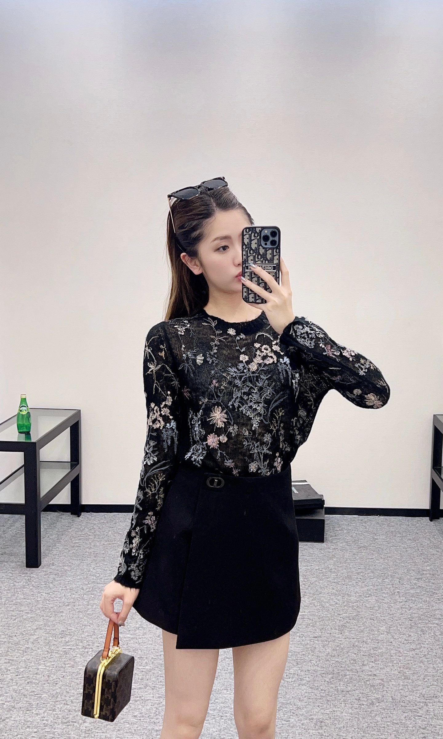 D*♥2025 new products Embroidered knitted top