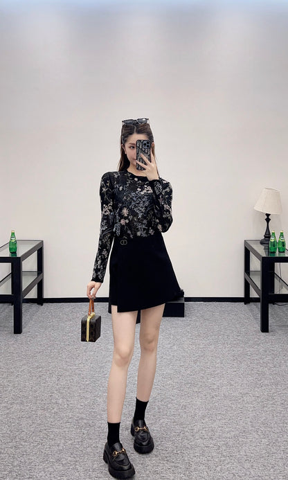 D*♥2025 new products Embroidered knitted top
