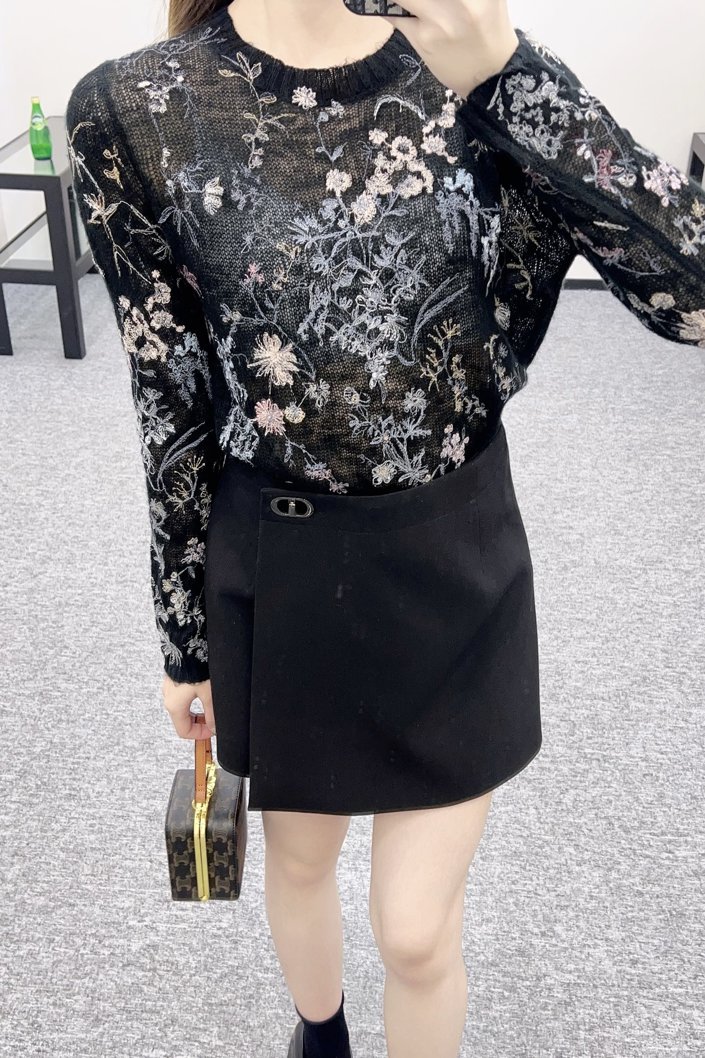 D*♥2025 new products Embroidered knitted top