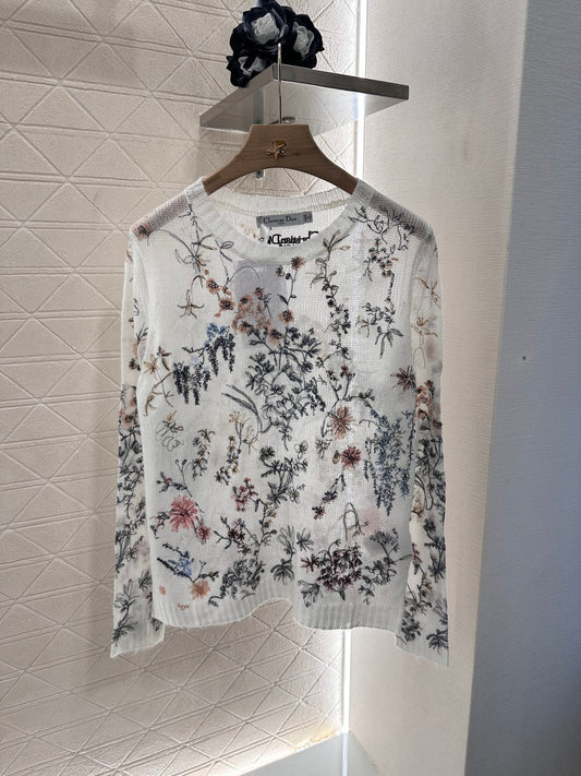 D*♥2025 new products Embroidered knitted top