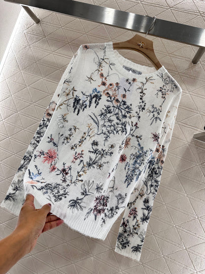 D*♥2025 new products Embroidered knitted top