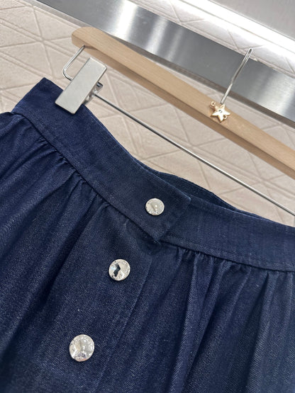 D*♥2025 new product Button-down denim skirt