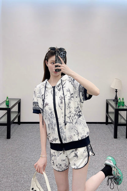 D*♥2025 new product Zipper shorts set