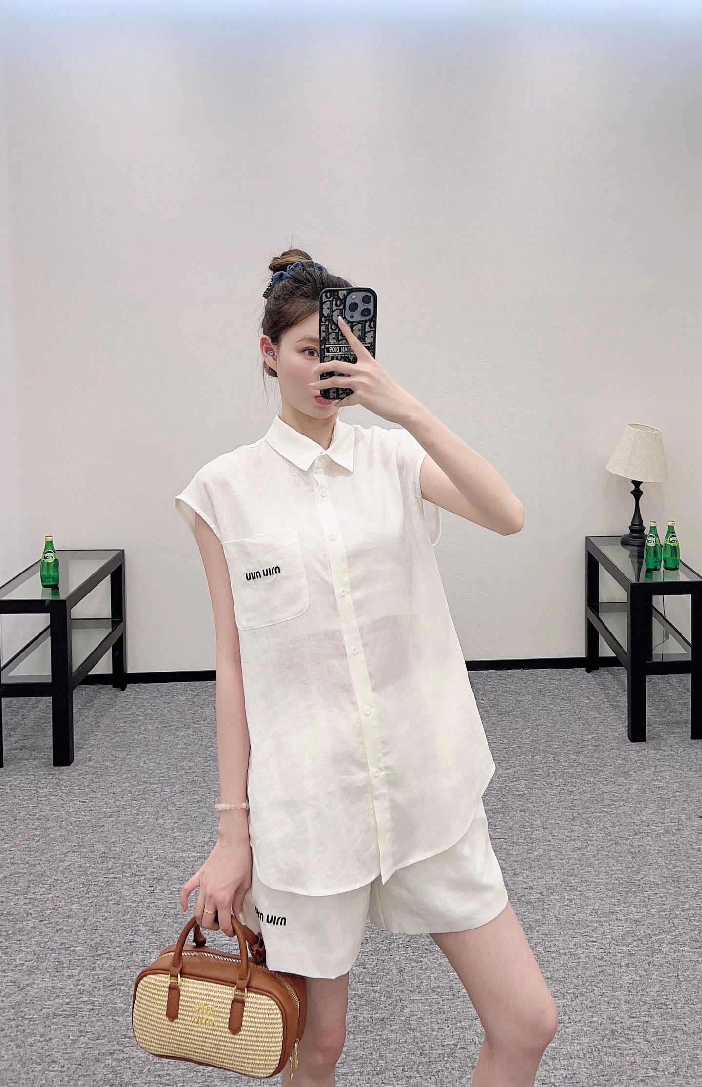 Mi*mi*♥2025 new product Sleeveless shirt and shorts set