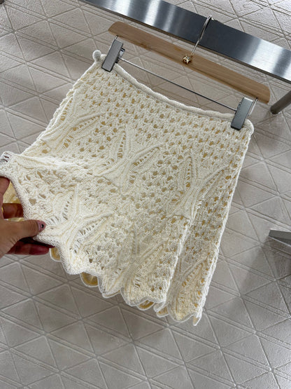 D*♥2025 new product Three-piece hand-hook short-sleeved skirt suit
