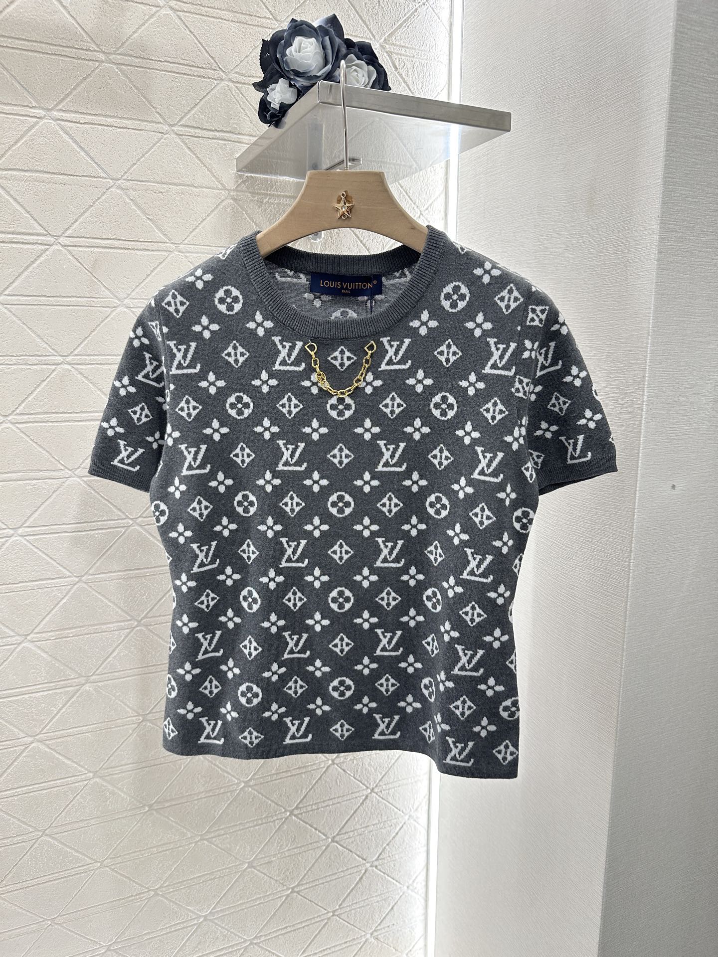 L*♥2025 new product Chain knitted short sleeves
