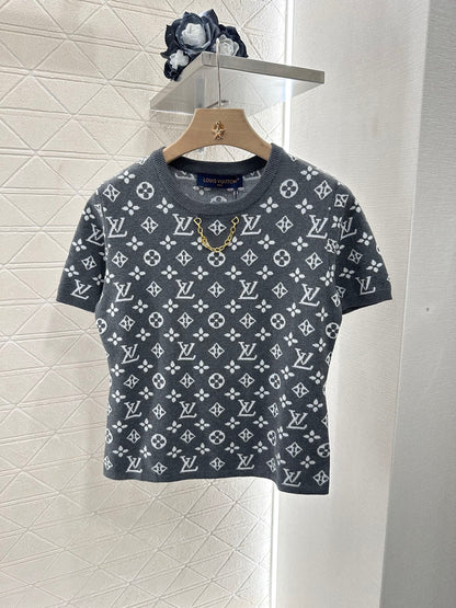 L*♥2025 new product Chain knitted short sleeves