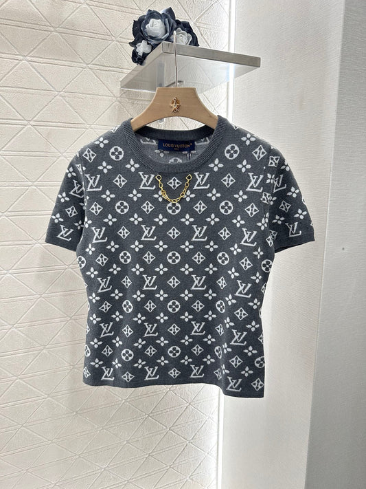 L*♥2025 new product Chain knitted short sleeves
