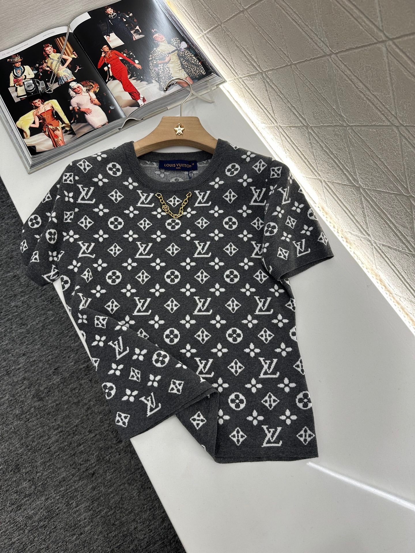 L*♥2025 new product Chain knitted short sleeves