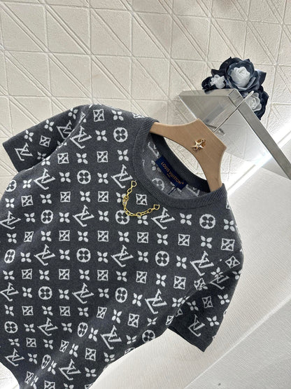 L*♥2025 new product Chain knitted short sleeves
