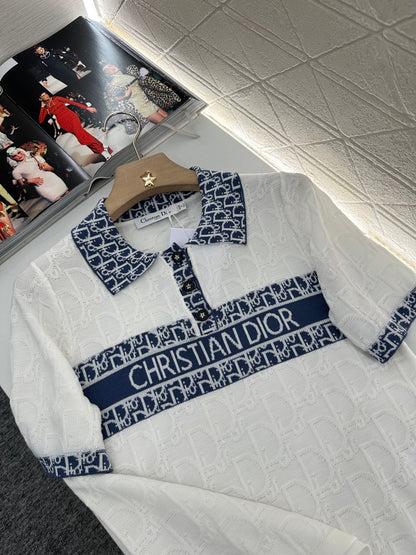 D*♥2025 new product Lapel knitted short sleeves