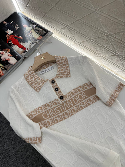 D*♥2025 new product Lapel knitted short sleeves