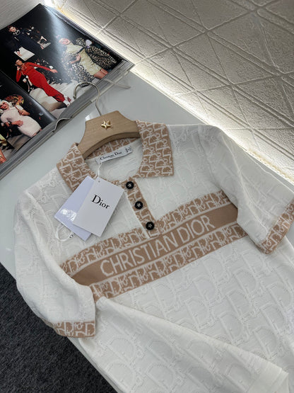 D*♥2025 new product Lapel knitted short sleeves