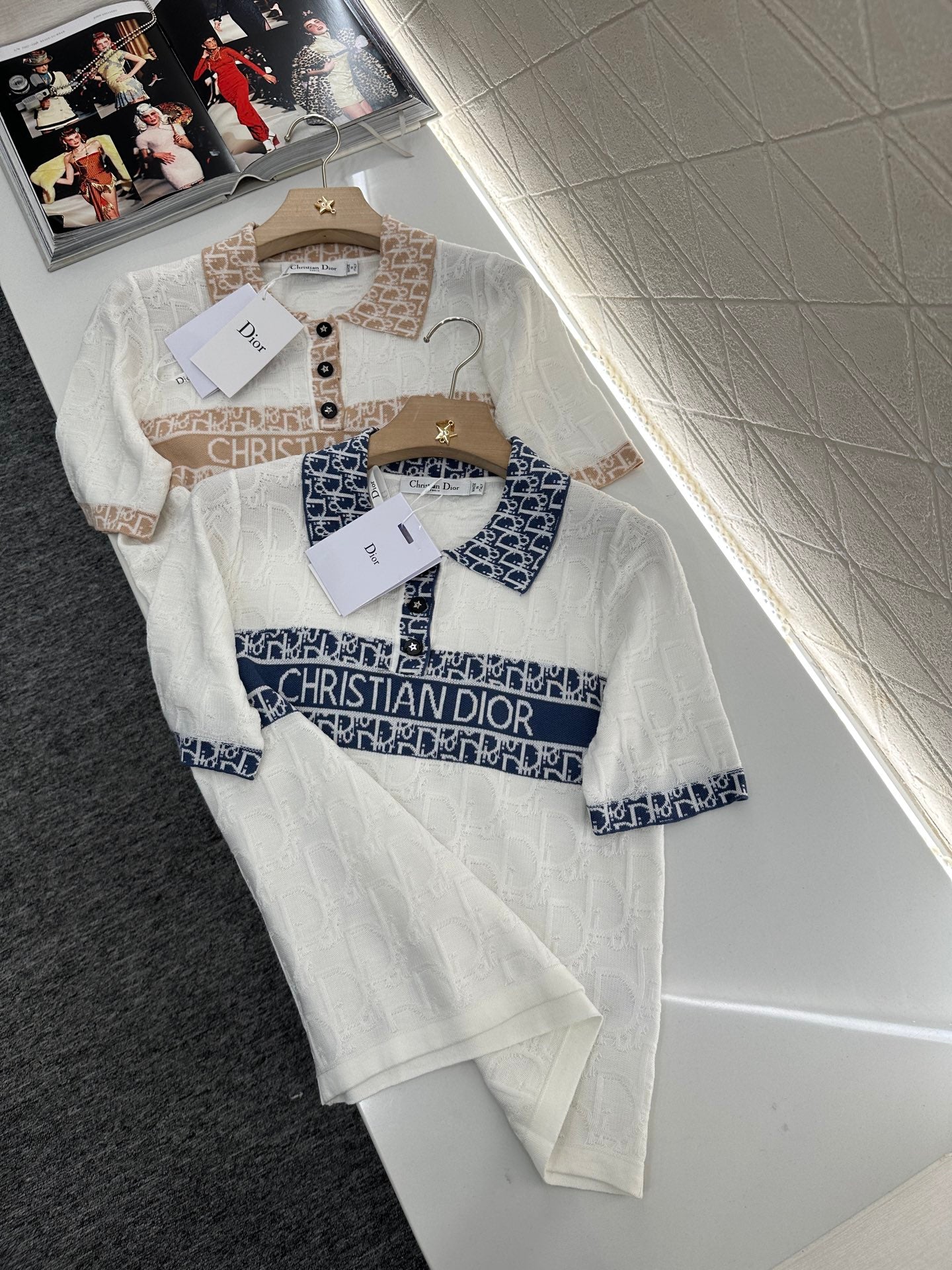D*♥2025 new product Lapel knitted short sleeves
