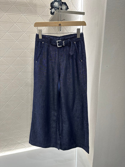 S*♥2025 new products Wide-leg jeans with belt
