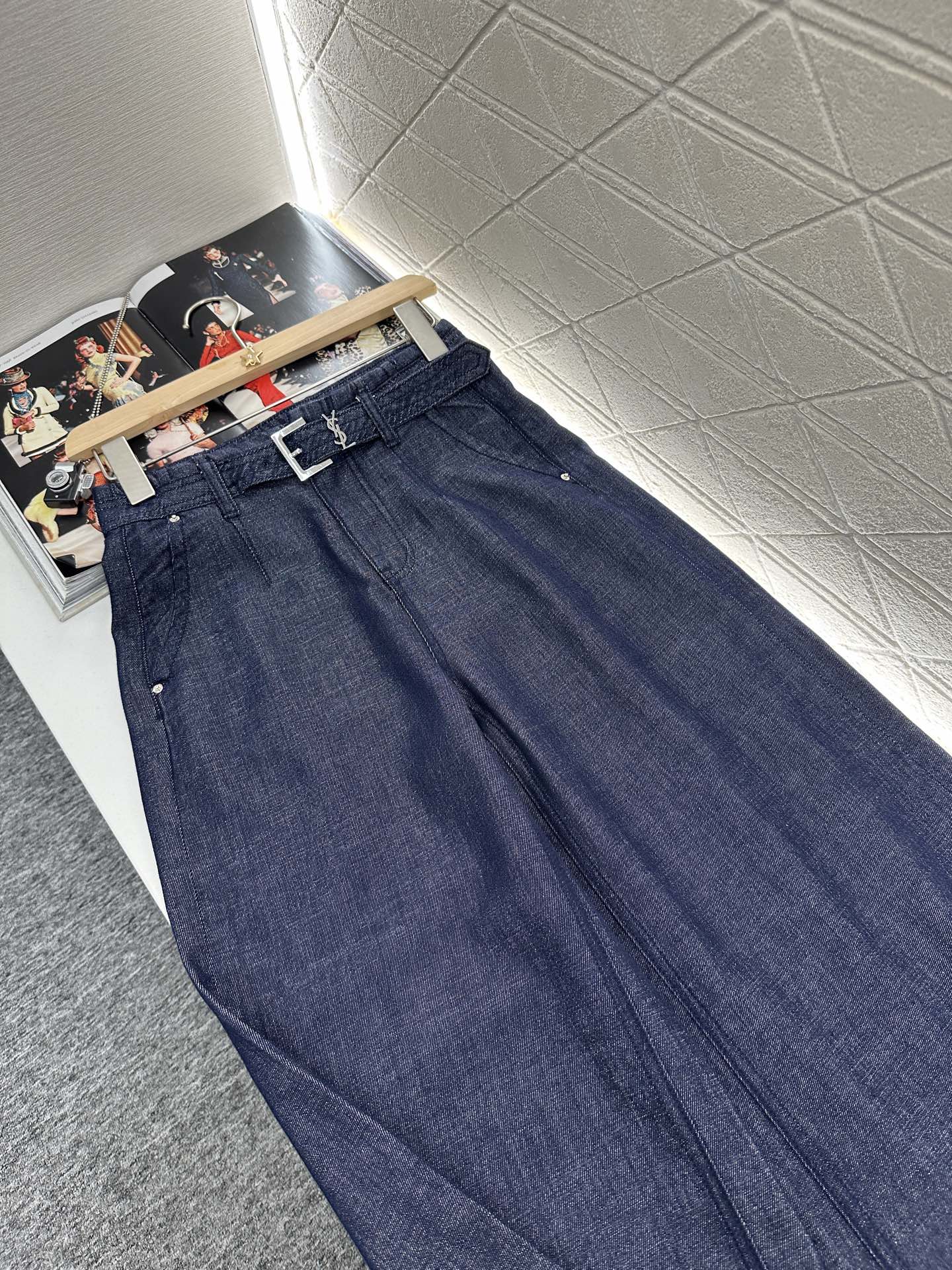 S*♥2025 new products Wide-leg jeans with belt