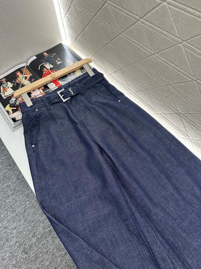 S*♥2025 new products Wide-leg jeans with belt