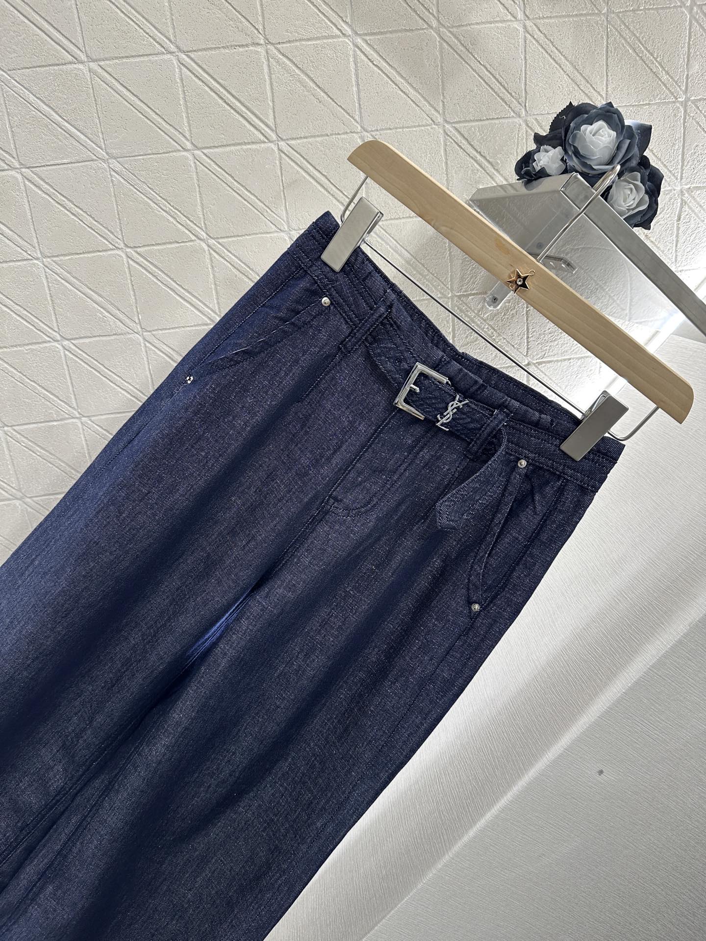 S*♥2025 new products Wide-leg jeans with belt