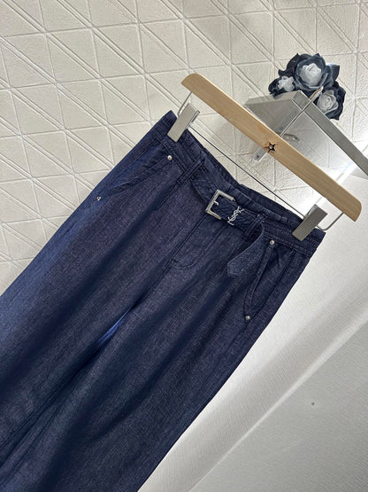 S*♥2025 new products Wide-leg jeans with belt