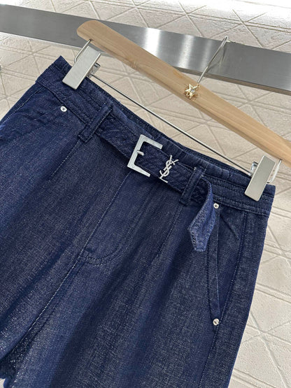 S*♥2025 new products Wide-leg jeans with belt