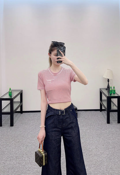 S*♥2025 new products Wide-leg jeans with belt