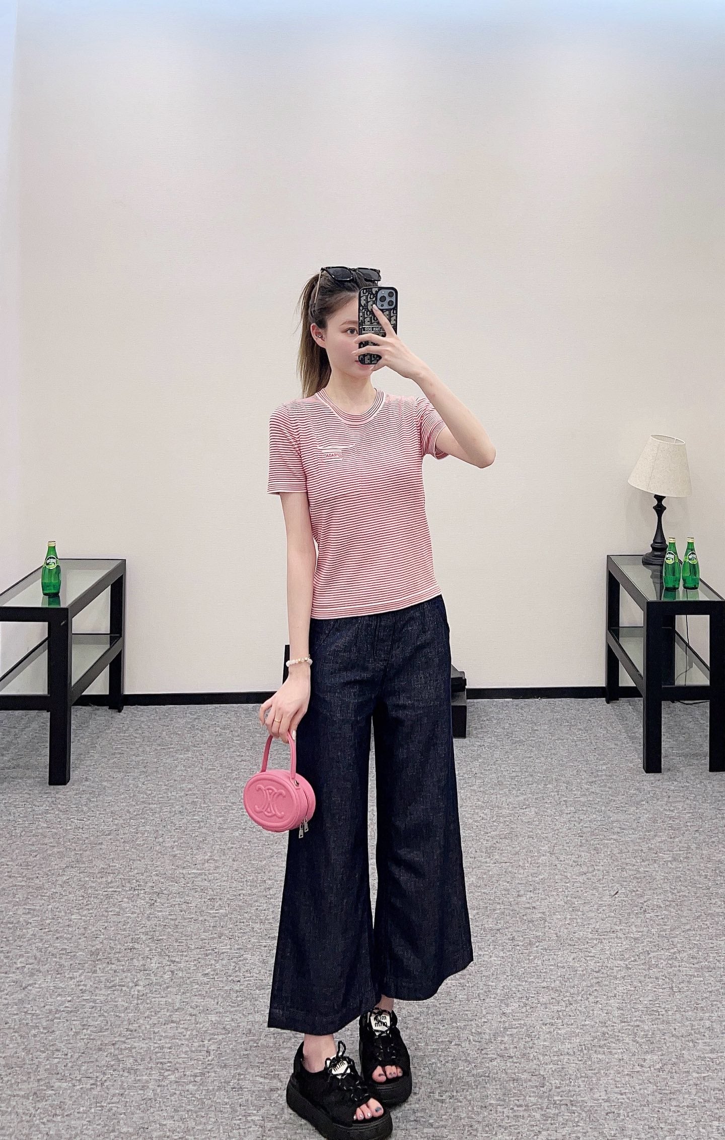 S*♥2025 new products Wide-leg jeans with belt