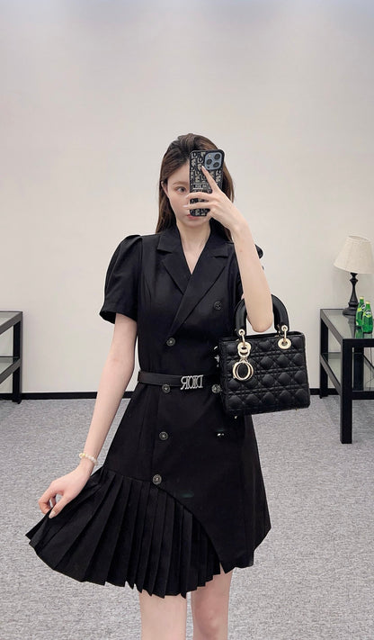 D*♥2025 new products Belt pleated dress