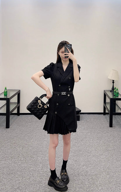 D*♥2025 new products Belt pleated dress