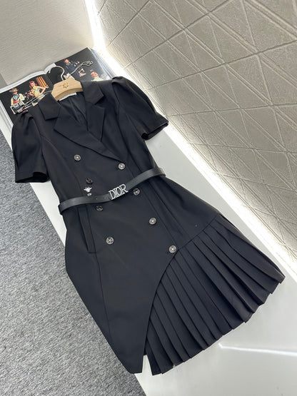 D*♥2025 new products Belt pleated dress