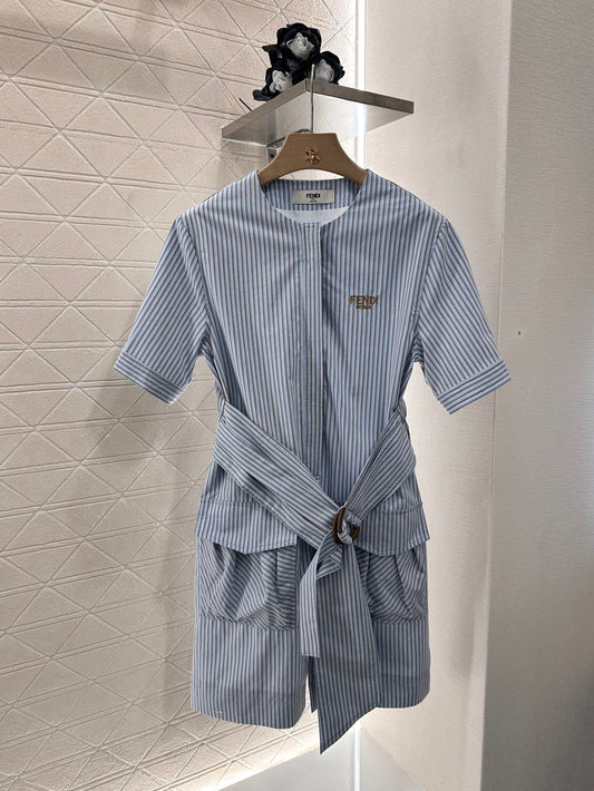 F*♥2025 new products Striped belt dress