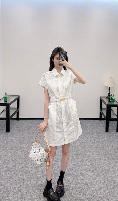 Louis *♥2025 new products Jacquard belt dress