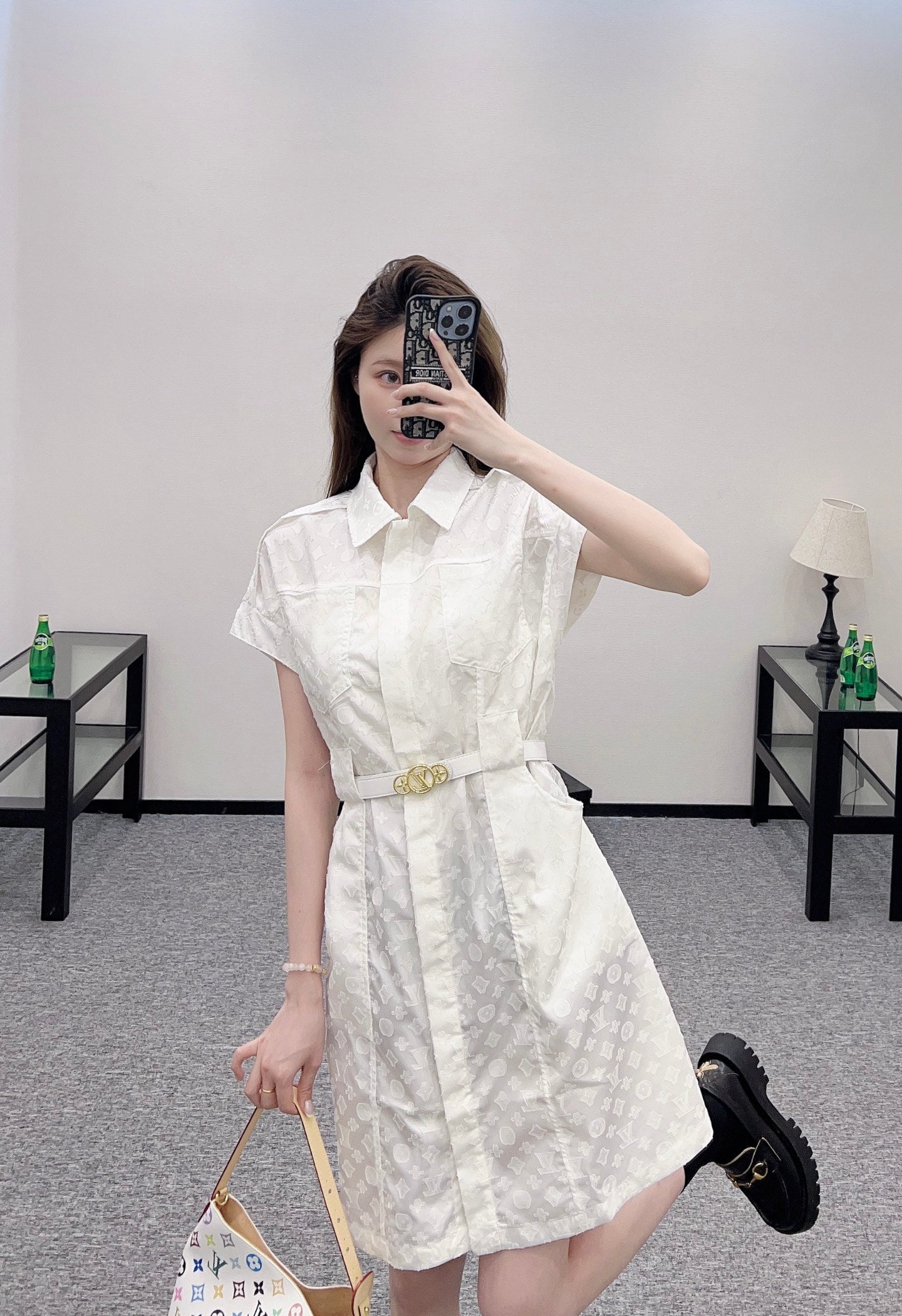 Louis *♥2025 new products Jacquard belt dress