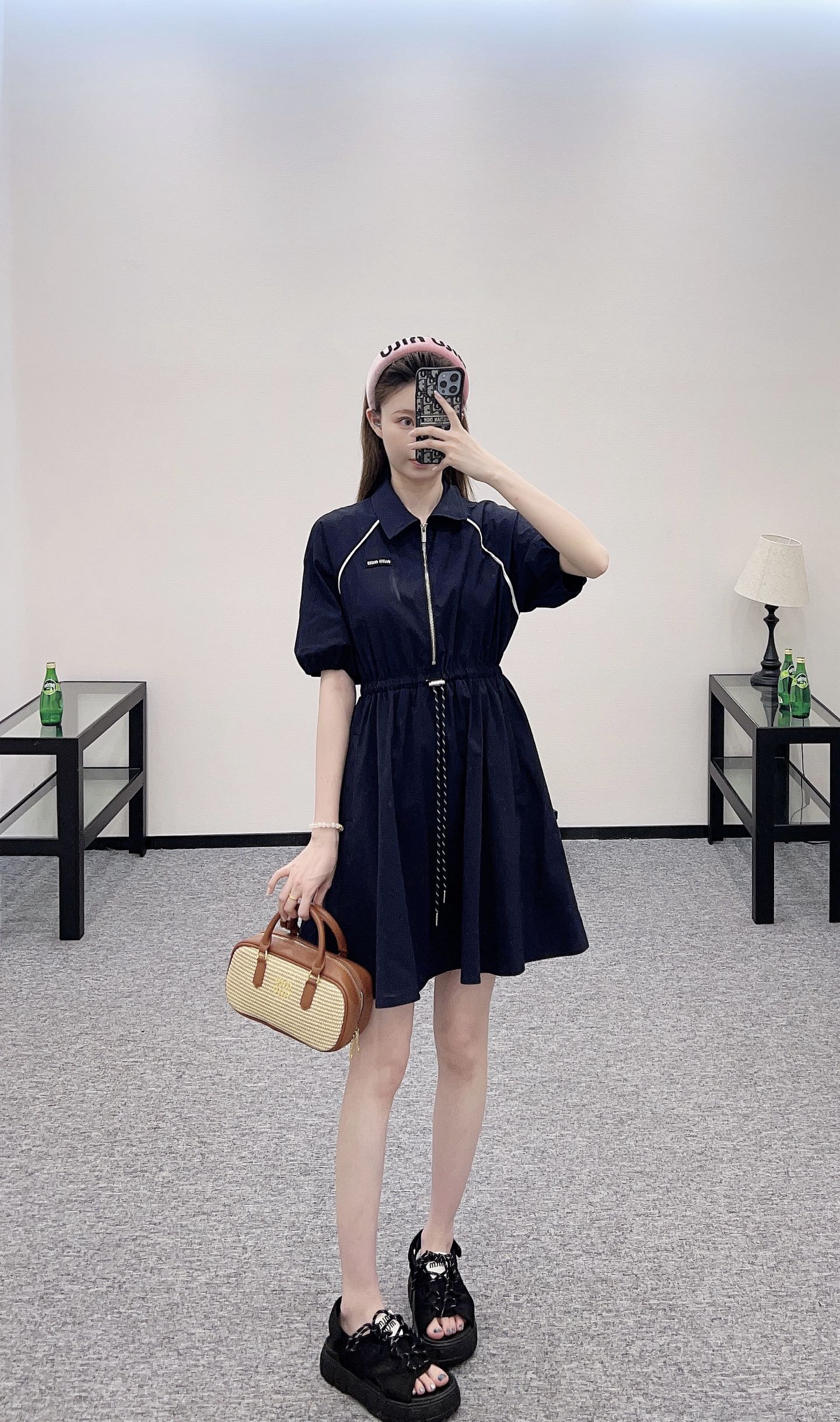 Mi*mi*♥2025 new product Drawstring work dress