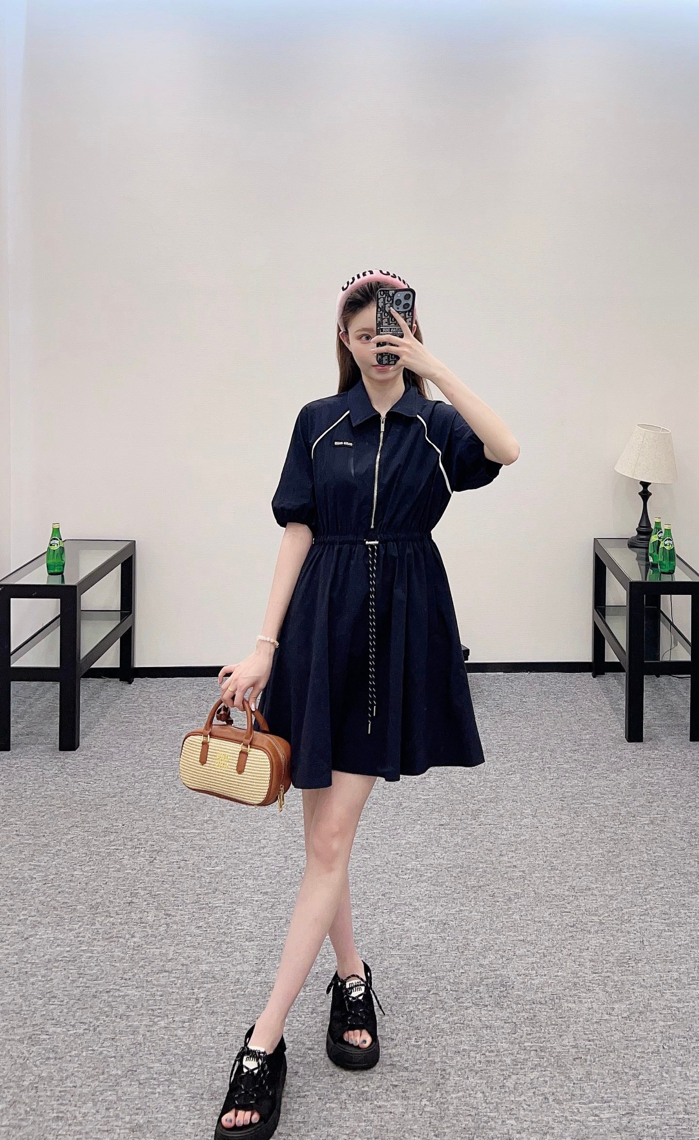 Mi*mi*♥2025 new product Drawstring work dress