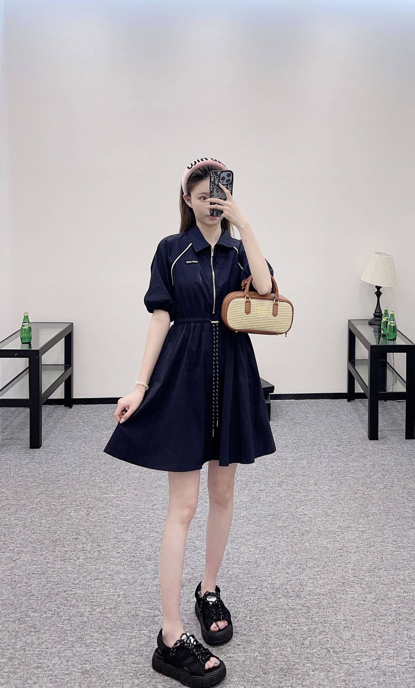 Mi*mi*♥2025 new product Drawstring work dress
