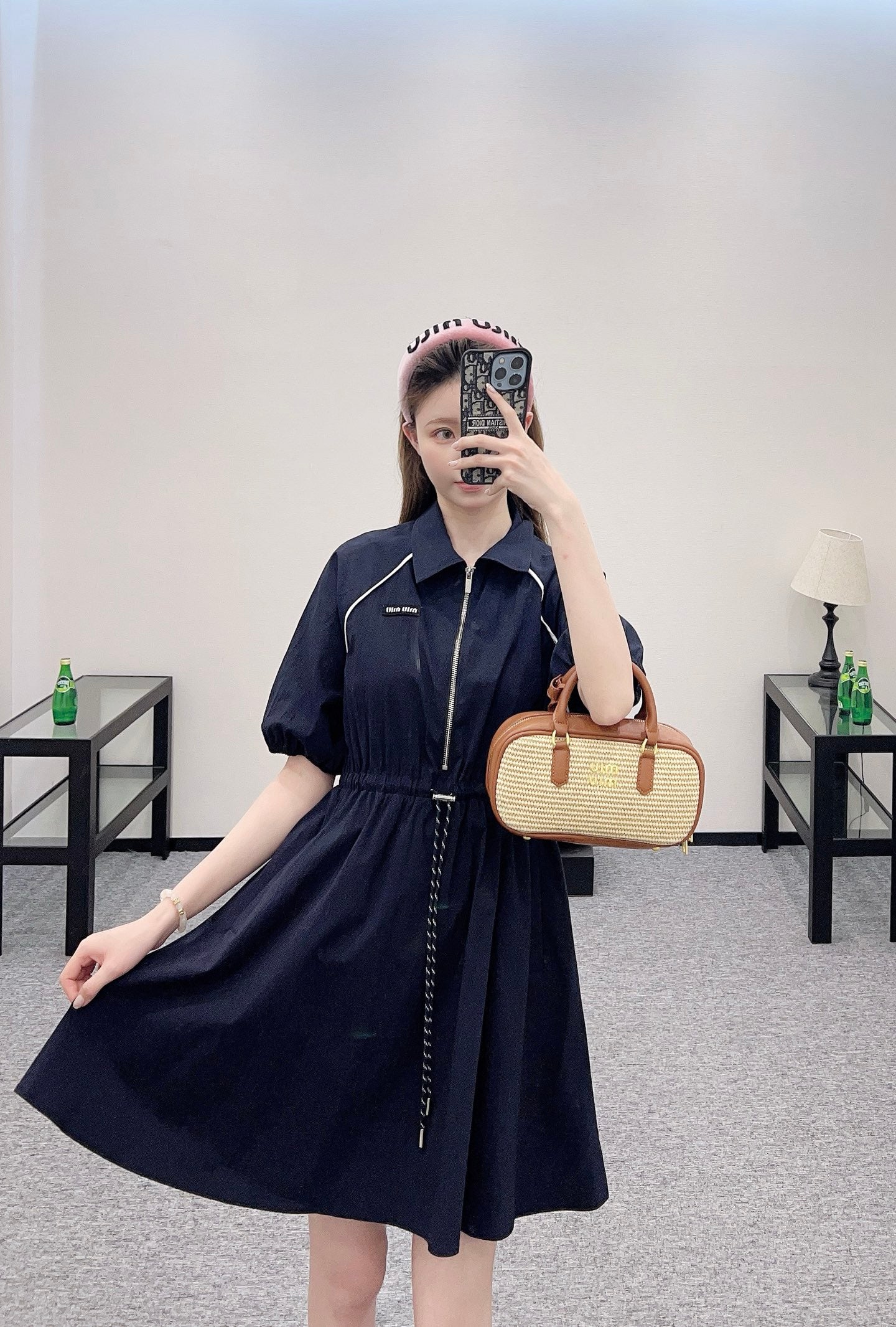 Mi*mi*♥2025 new product Drawstring work dress