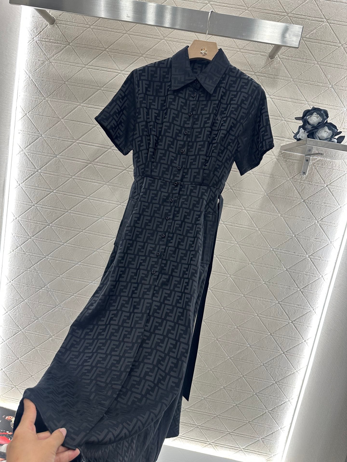 Fen*♥2025 new products Jacquard belt dress