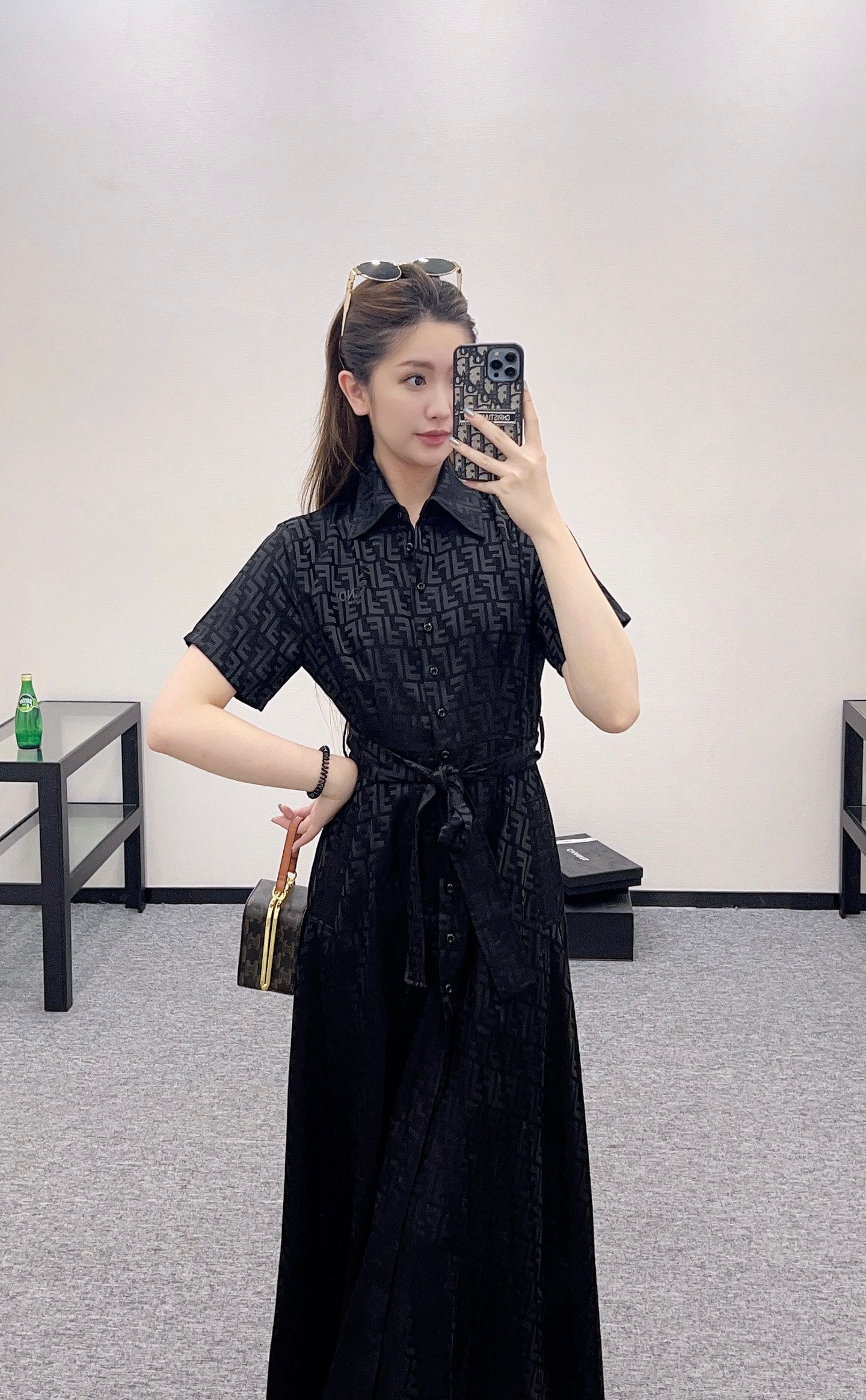 Fen*♥2025 new products Jacquard belt dress