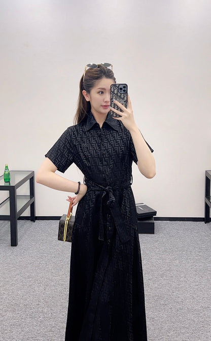 Fen*♥2025 new products Jacquard belt dress
