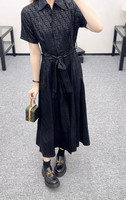 Fen*♥2025 new products Jacquard belt dress