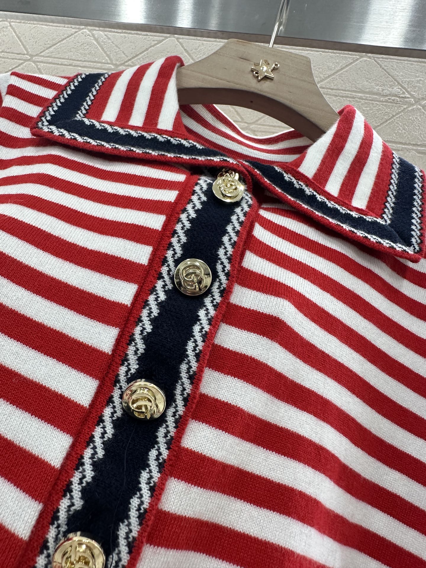 Guc*♥2025 new products Striped knitted dress