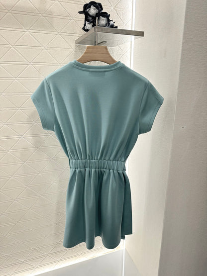 Guc*♥2025 new products Spliced short-sleeved dress