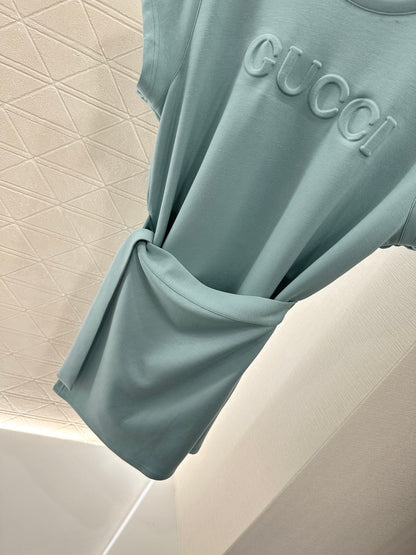 Guc*♥2025 new products Spliced short-sleeved dress