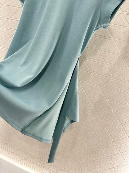Guc*♥2025 new products Spliced short-sleeved dress