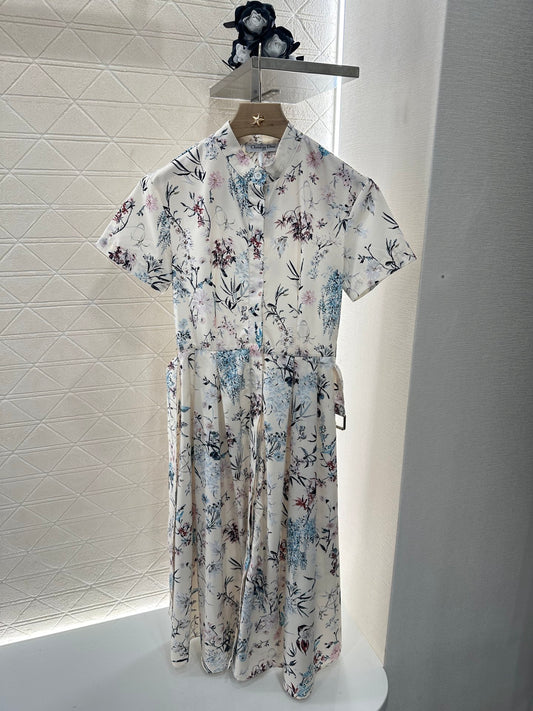 D*♥2025 new product Stand collar printed dress